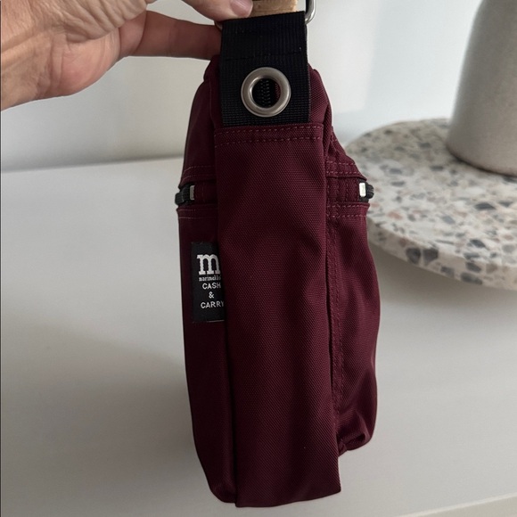 Marimekko Cash & Carry Canvas Crossbody Nylon Maroon Bag - Picture 5 of 12